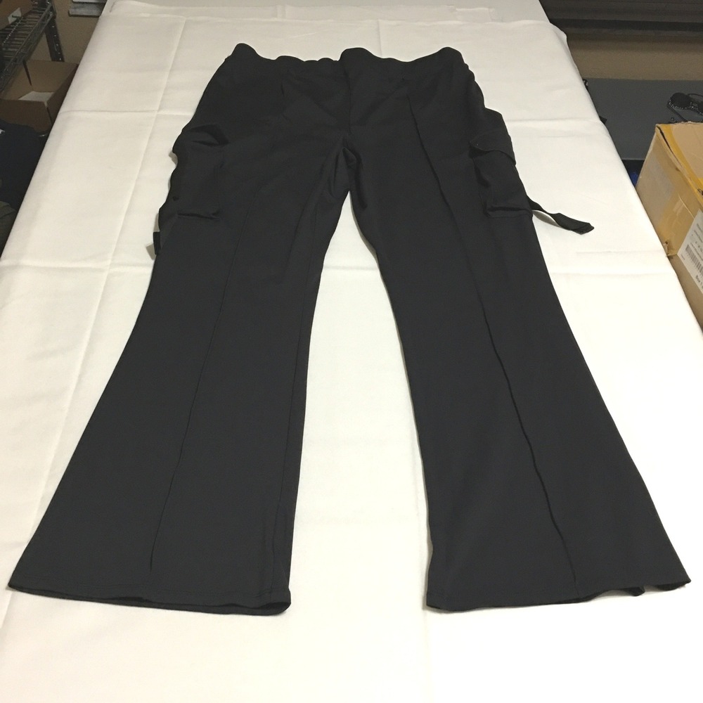 Halara Cargo Pants Women 2X Black High Waisted Flare Leg